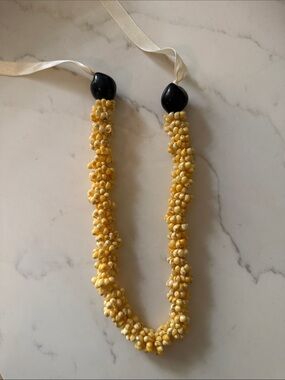 Handcrafted Hawaiian Yellow Mongo Shell Necklace
